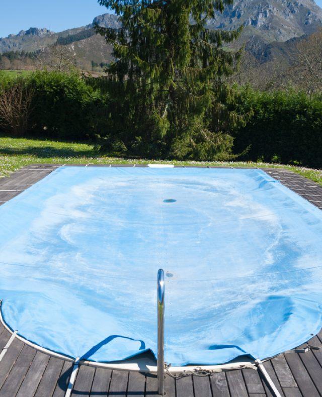 covered swimming pool in the spring